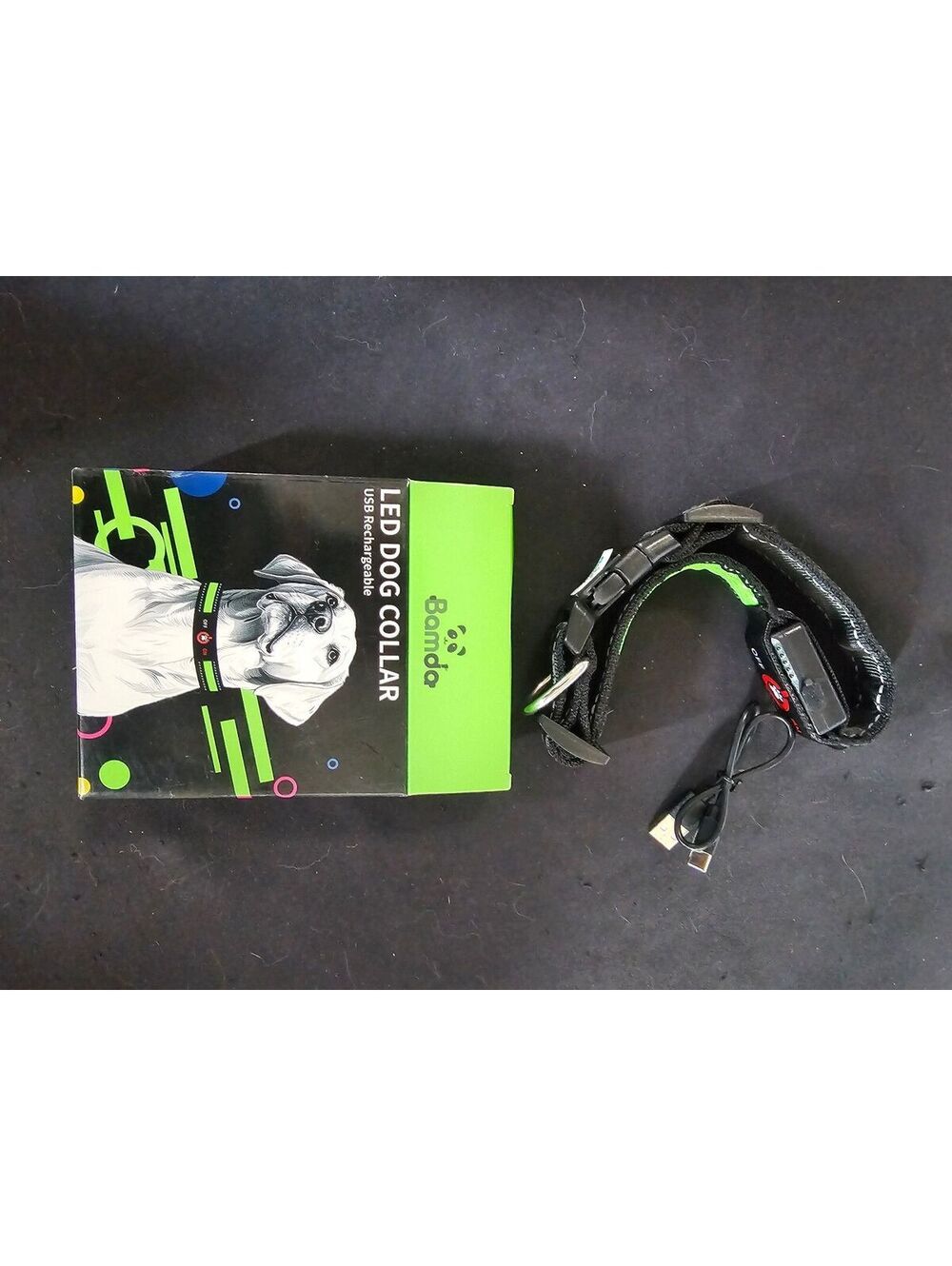 Bando LED Dog Collar Rechargeable USB Light-Up Safety Collar for Pets